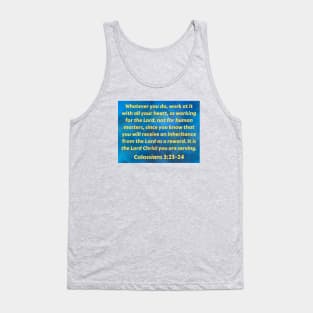 Bible Verse Colossians 3:23 Tank Top